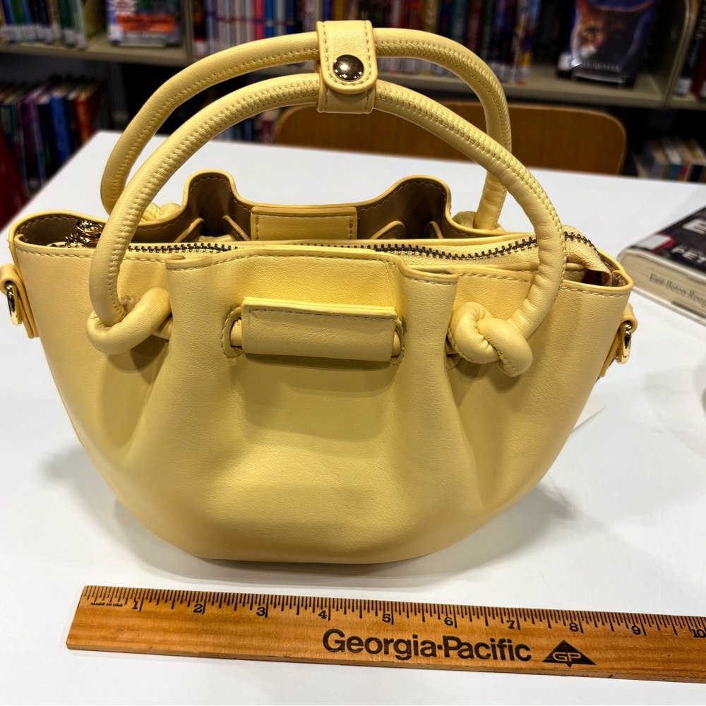 Hello Kitty Yellow Drawstring Crossbody Leather Tote - Picture 13 of 15